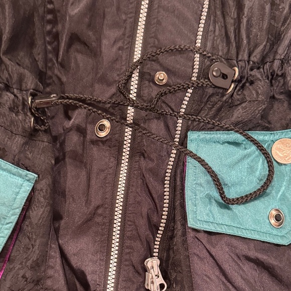 Vintage Obemeyer Black Multi Color Block Down Puffer Ski Jacket Size 8 - Picture 13 of 15